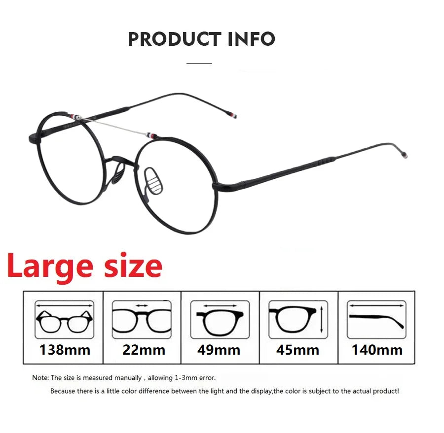 Bobbie Unisex Full Rim Round Double Bridge Titanium Eyeglasses 910910