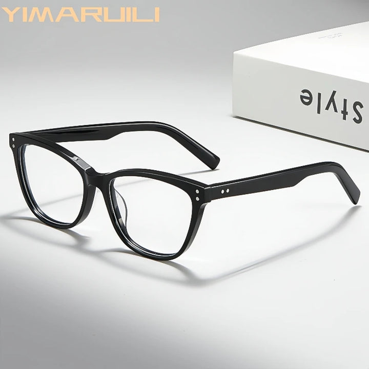 Yimaruili Women's Full Rim Square Cat Eye Acetate Eyeglasses 88022