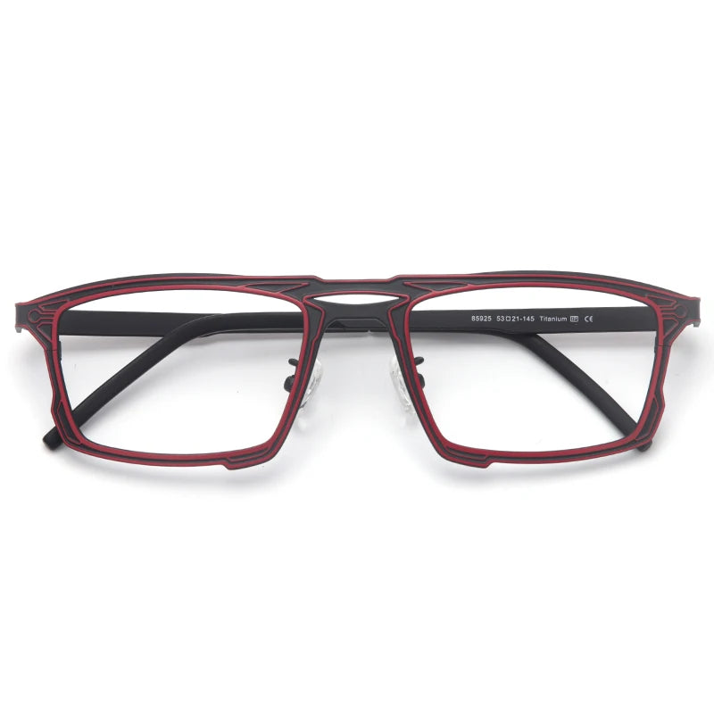 Muzz 8582 men's rectangle pure titanium prescription eyeglasses — view 3