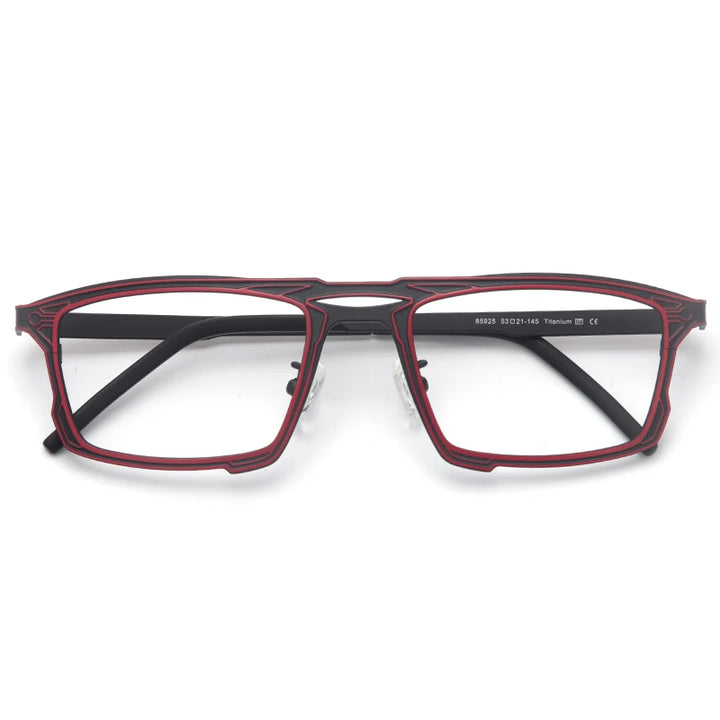 Muzz 8582 men's rectangle pure titanium prescription eyeglasses — view 3