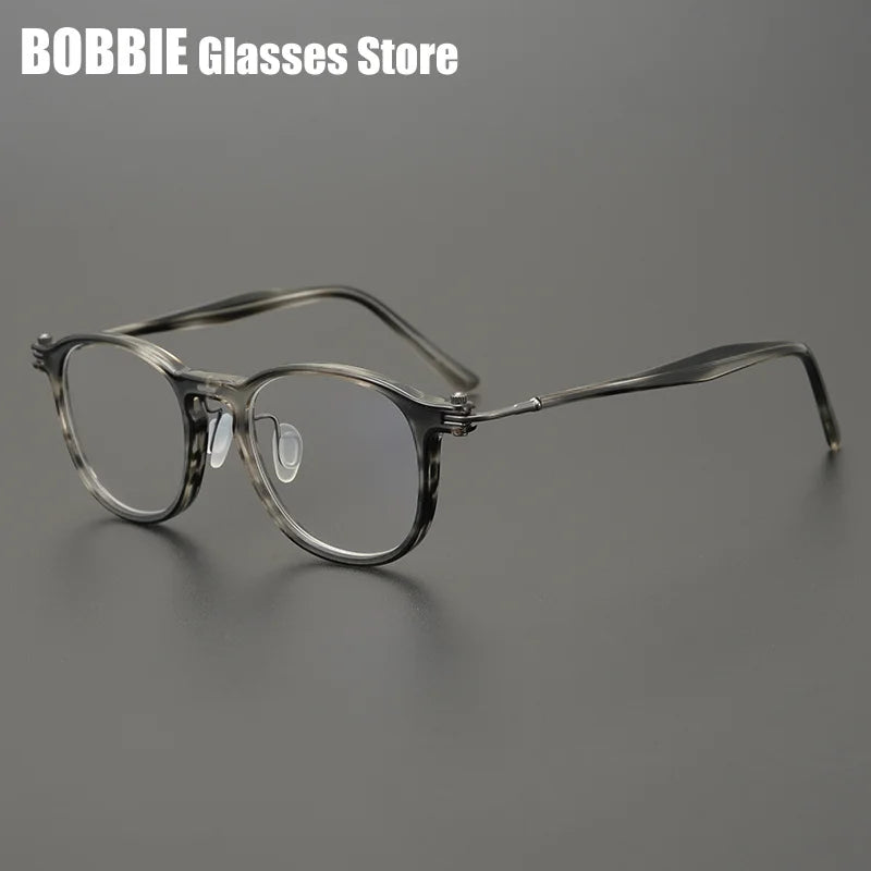 Bobbie Unisex Full Rim Round Square Titanium Acetate Eyeglasses 935885