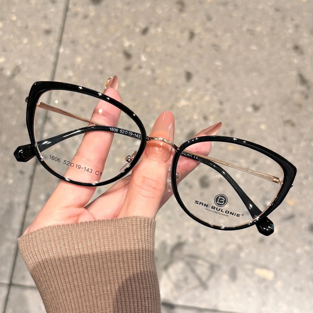 Yimaruili Women's Full Rim Round Cat Eye Tr 90 Alloy Eyeglasses 361606