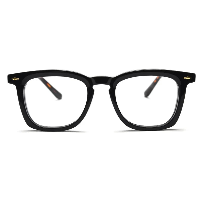 Black Mask Unisex Full Rim Square Acetate Eyeglasses 98624 Full Rim Black Mask   
