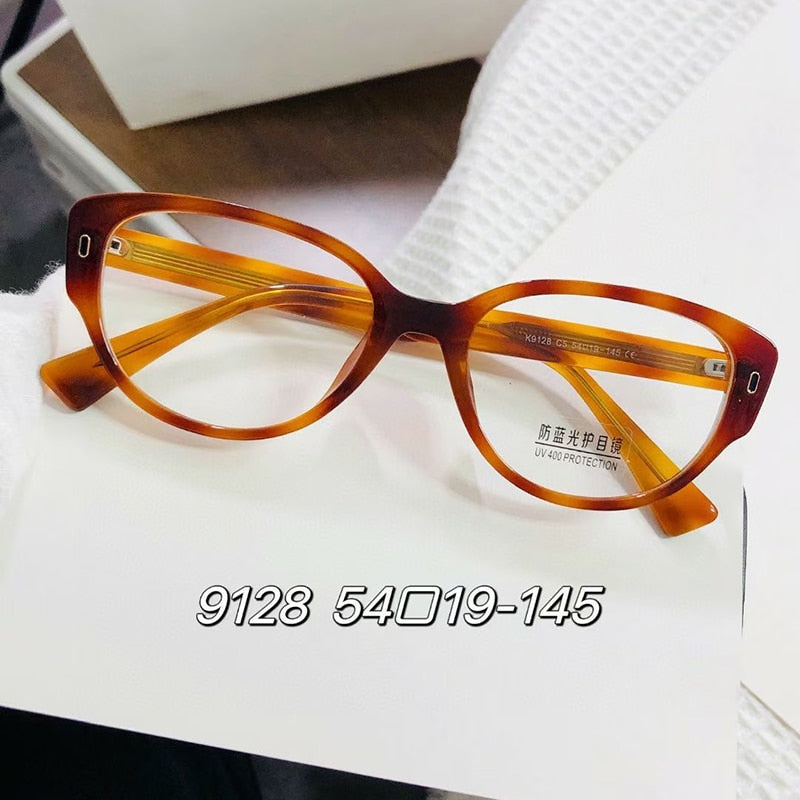 Bclear Women's Full Rim Square Cat Eye Acetate Eyeglasses Myk9128 Full Rim Bclear C 5  