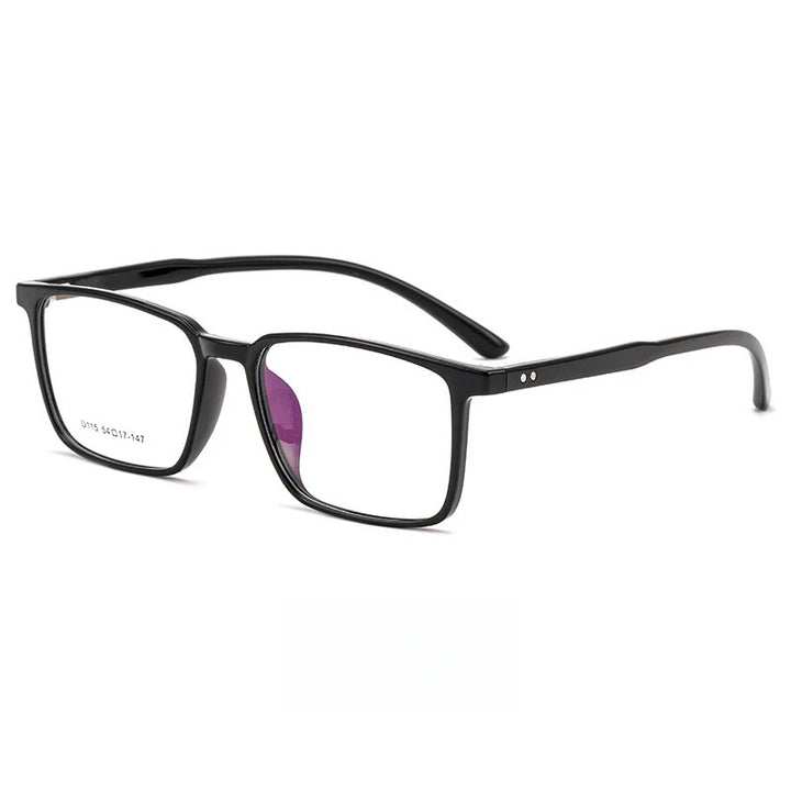 Yimaruili Unisex Full Rim Square Tr 90 Eyeglasses Y1150 Full Rim Yimaruili Eyeglasses Brihgt Black  