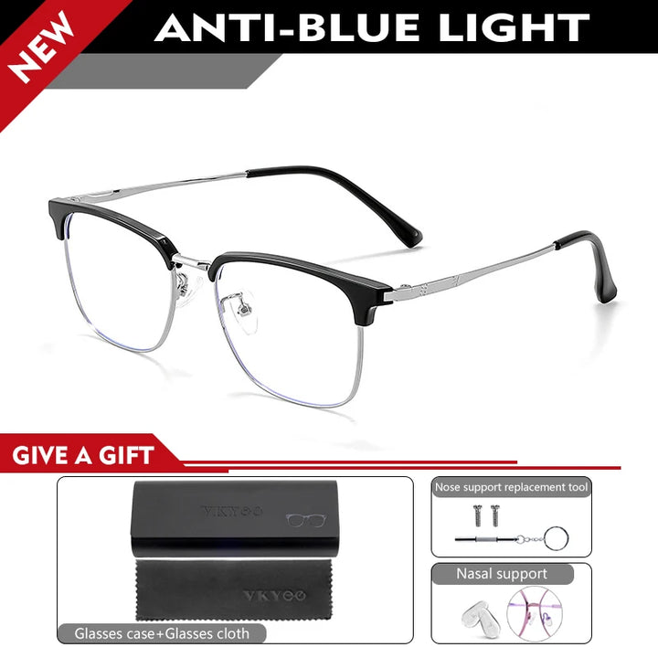 Vicky Men's Full Rim Square Tr 90 Titanium Alloy Reading Glasses 8026 Reading Glasses Vicky +350 8026-C2 