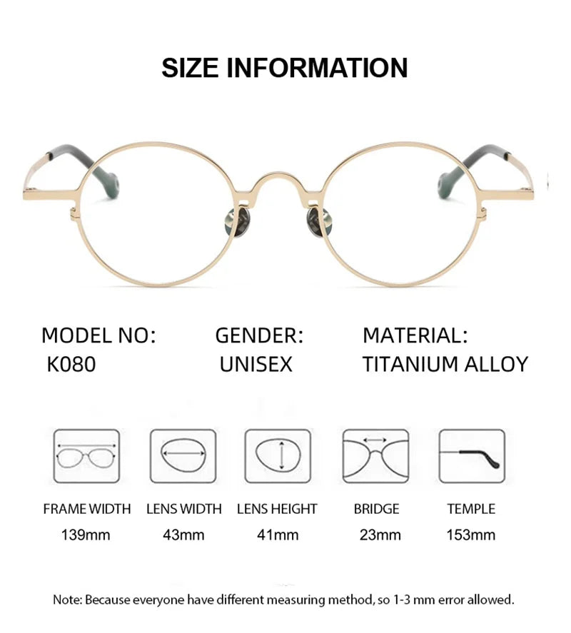 Summer Flower Unisex Full Rim Round Titanium-Alloy Eyeglasses 369080
