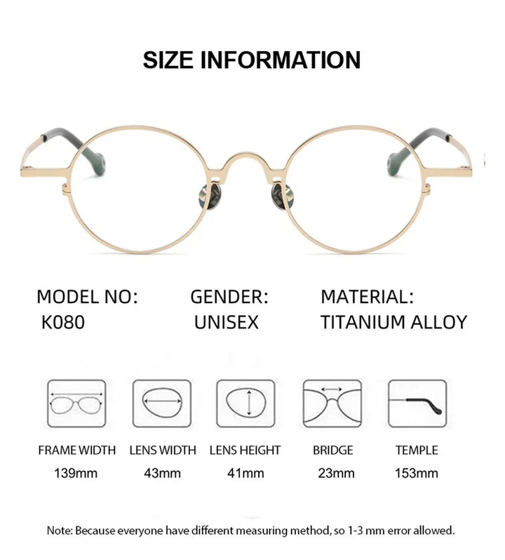 Summer Flower Unisex Full Rim Round Titanium-Alloy Eyeglasses 369080