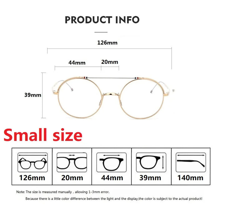 Bobbie Unisex Full Rim Round Double Bridge Titanium Eyeglasses 910910