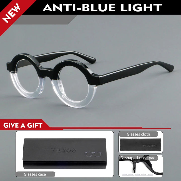 Vicky Unisex Full Rim Round Thick Acetate Reading Glasses 623103