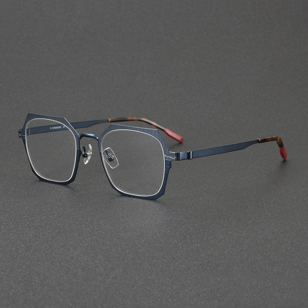 Muzz 81101 men's square screwless IP titanium prescription eyeglasses — view 5