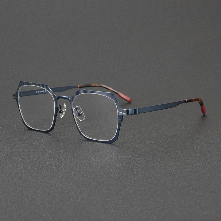 Muzz 81101 men's square screwless IP titanium prescription eyeglasses — view 5