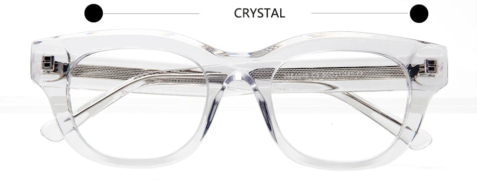 Esnbie Unisex Full Rim Oval Square Thick Acetate Eyeglasses 230401