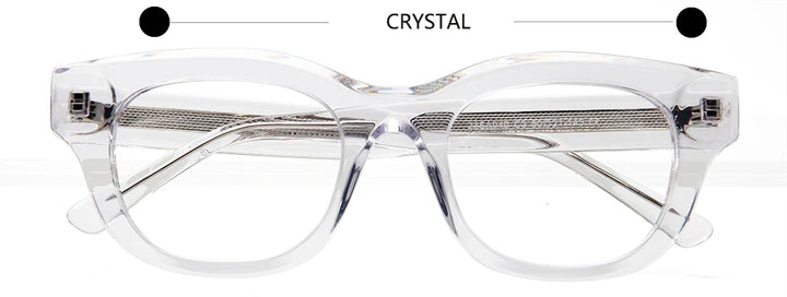 Esnbie Unisex Full Rim Oval Square Thick Acetate Eyeglasses 230401