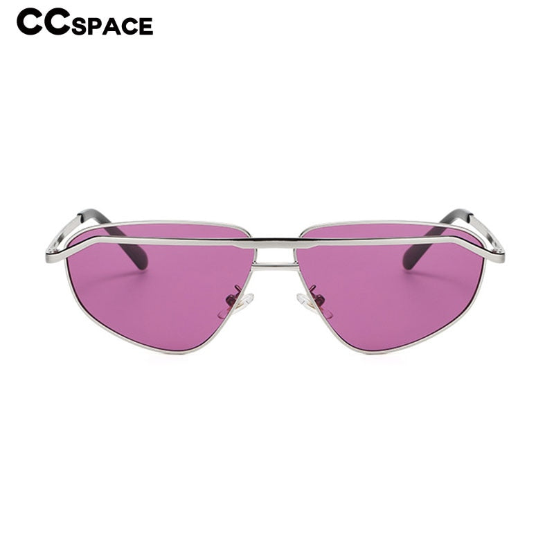 CCSpace Unisex Full Rim Irregular Triangle Double Bridge Alloy UV400 Sunglasses 56348 Sunglasses CCspace Sunglasses   
