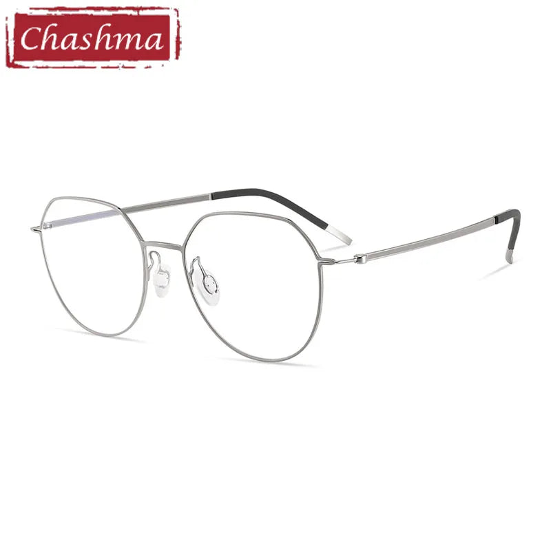 Chashma Ottica Women's Full Rim Flat Top Round Titanium Eyeglasses 7241 Full Rim Chashma Ottica   