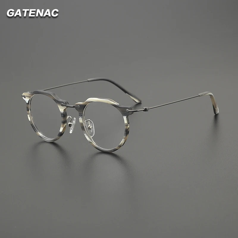 Gatenac Unisex Full Rim Square Acetate Titanium Eyeglasses G85905
