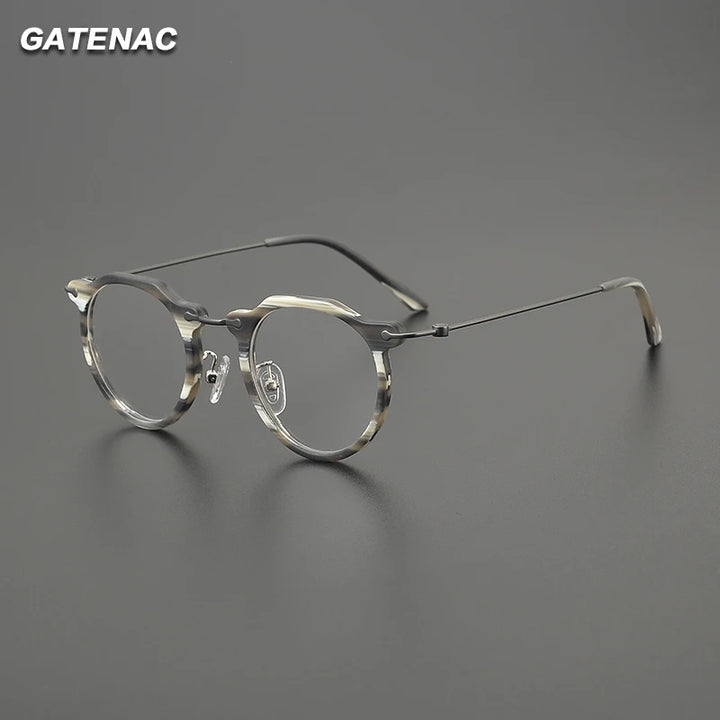Gatenac Unisex Full Rim Square Acetate Titanium Eyeglasses G85905