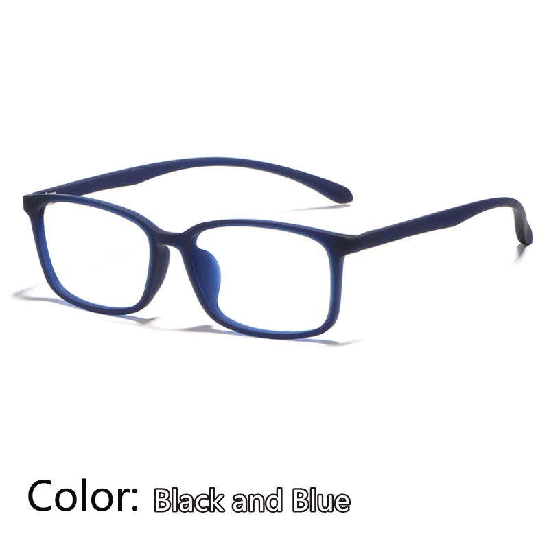 Kocolior Unisex Full Rim Square Tr 90 Hyperopic Reading Glasses 98007 Reading Glasses Kocolior Black Blue China 0