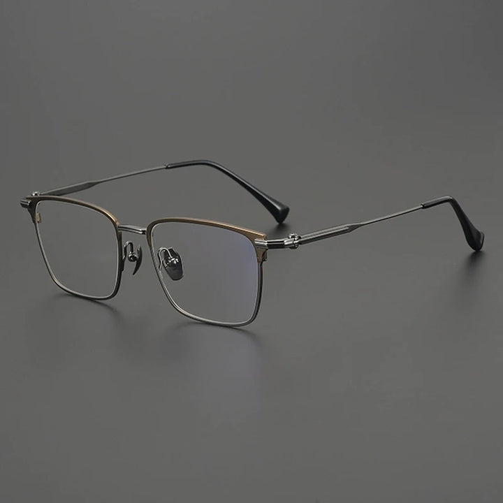 Gatenac Unisex Full Rim Square Titanium Eyeglasses Gxyj4010