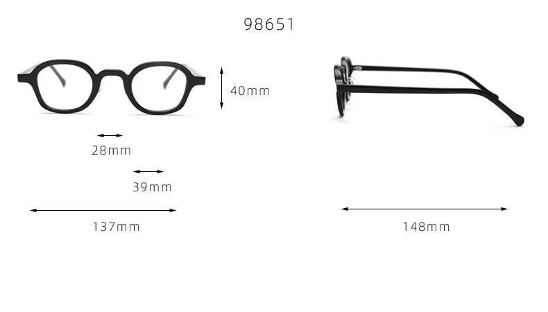 Cubojue Unisex Full Rim Small Square Acetate Reading Glasses 98651 Reading Glasses FuzWeb    