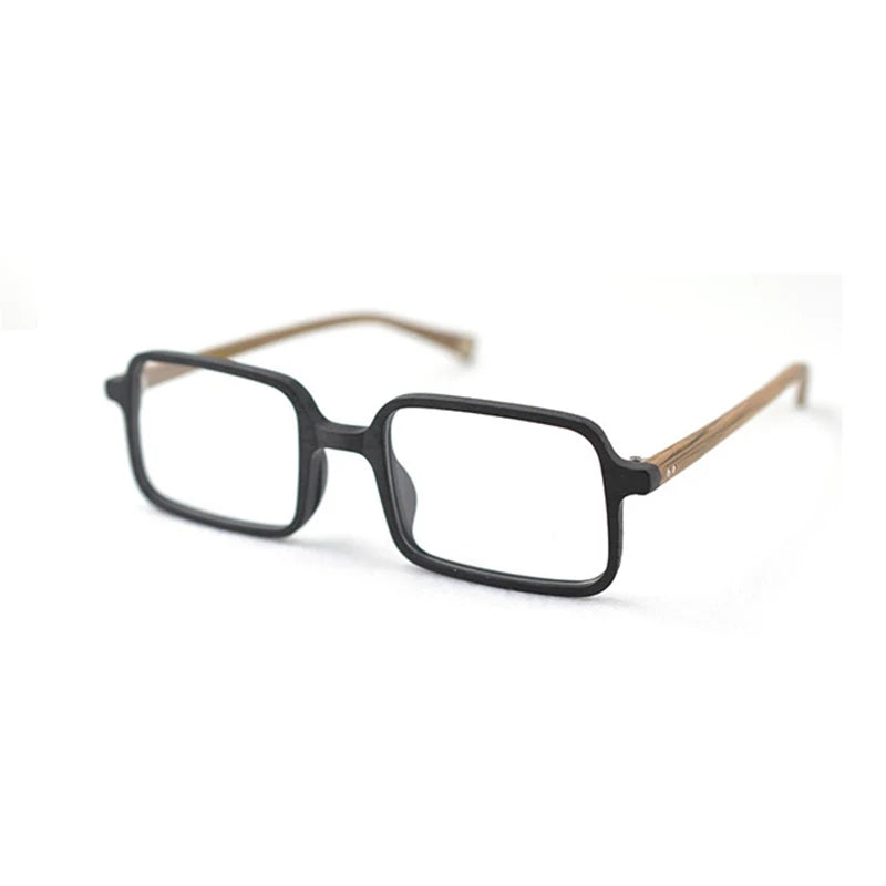 Hdcrafter Men's Full Rim Square Acetate Wood Eyeglasses 2095 Full Rim Hdcrafter Eyeglasses   