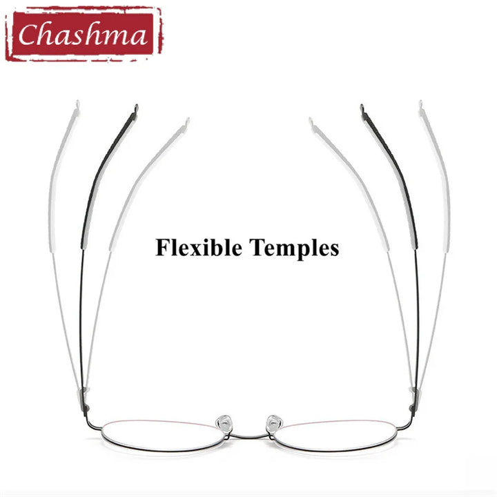 Chashma Ochki Women's Full Rim Round Titanium Eyeglasses 44953 Full Rim Chashma Ochki   