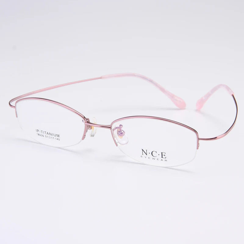 Bclear Unisex Semi Rim Oval Titanium Eyeglasses 180264