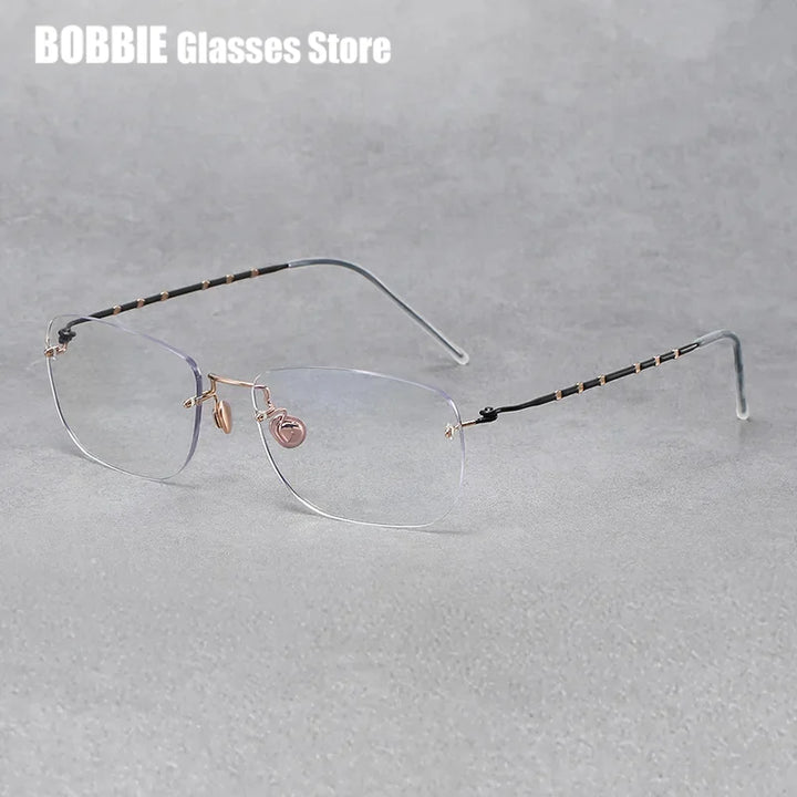 Bobbie Women's Rimless Square Screwless Titanium Eyeglasses 213061
