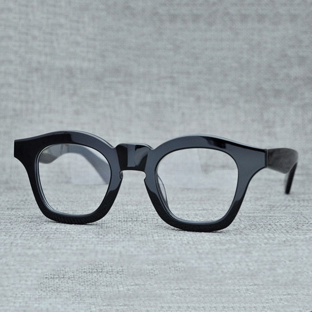 Cubojue Unisex Full Rim Square Acetate Myopic Reading Glasses 502445 Reading Glasses Cubojue no function lens 0 Black 