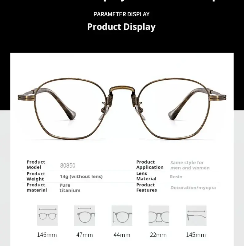 Hdcrafter Mens Full Rim Round Titanium Frames 808501 — view 2 | Hdcrafter Eyeglasses at FuzWeb