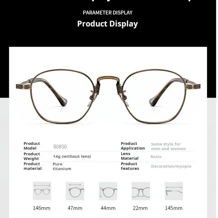 Hdcrafter Mens Full Rim Round Titanium Frames 808501 — view 2 | Hdcrafter Eyeglasses at FuzWeb