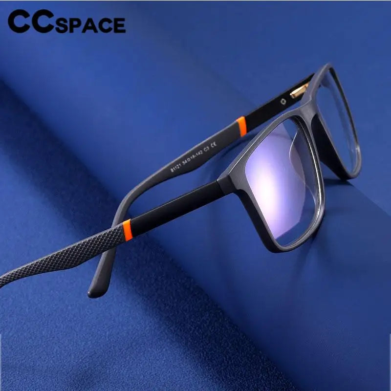 CCSpace Unisex Full Rim Square Tr 90 Titanium Eyeglasses 57307 Full Rim CCspace   