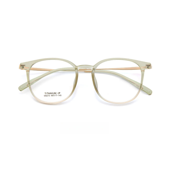 Yimaruili Unisex Full Rim Square Tr 90 Titanium Eyeglasses 8210 Full Rim Yimaruili Eyeglasses Gradient Green C5  