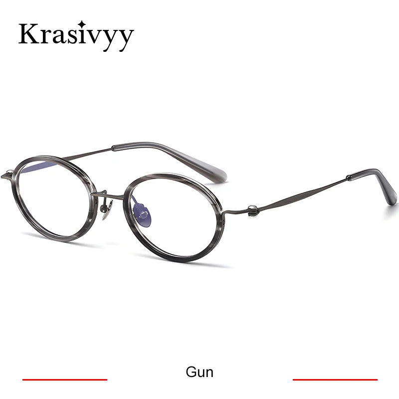 Krasivyy Unisex Full Rim Oval Titanium Prescription Eyeglasses ARLT6907 - view 7