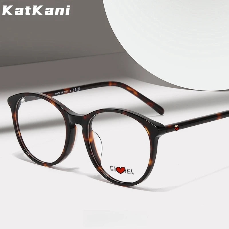 KatKani Women's Full Rim Oval Round Acetate Eyeglasses 43282