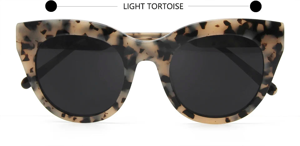 Esnbie Women's Full Rim Square Cat Eye Oval Acetate Sunglasses 230261