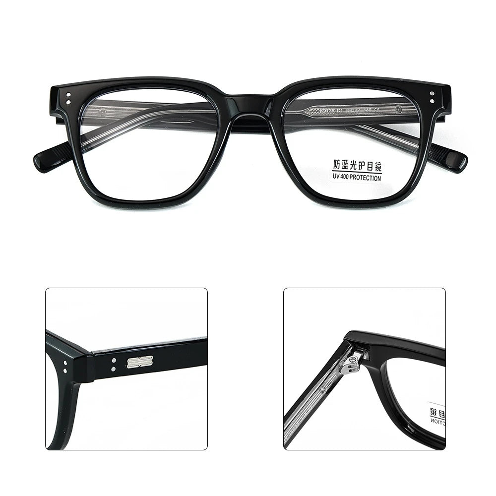 Yimaruili Unisex Full Rim Square Thick Tr 90 Eyeglasses Y9136 Full Rim Yimaruili Eyeglasses   