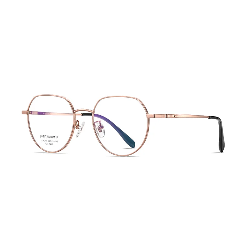 Ralferty Women's Full Rim Flat Top Oval Titanium Eyeglasses R6215 Full Rim Ralferty C11RoseGold CHINA 