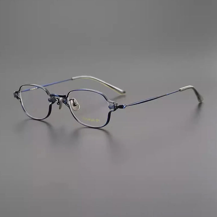 Gatenac Unisex Full Rim Small Square Titanium Eyeglasses Gxyj1216 Full Rim Gatenac Blue  