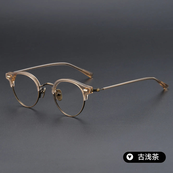 Bclear Unisex Full Rim Round Titanium Eyeglasses SM-V8264