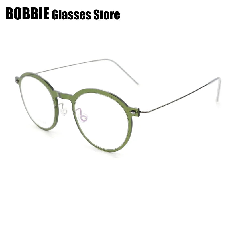 Bobbie Unisex Full Rim Round Titanium Acetate Eyeglasses 636586