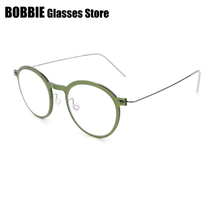 Bobbie Unisex Full Rim Round Titanium Acetate Eyeglasses 636586