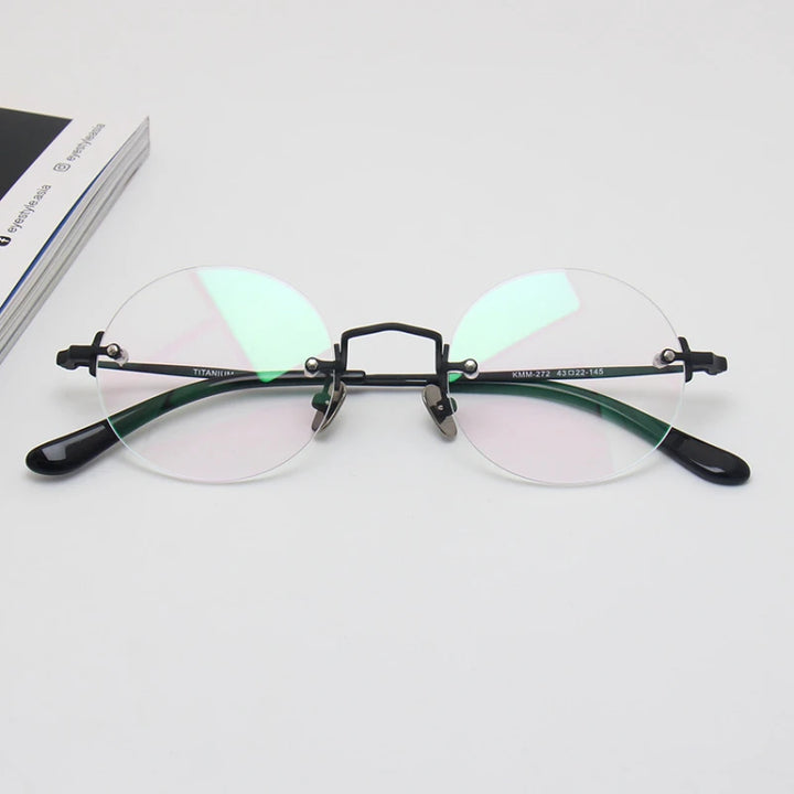 Blackmask Unisex Rimless Round Titanium Eyeglasses BM-KM272