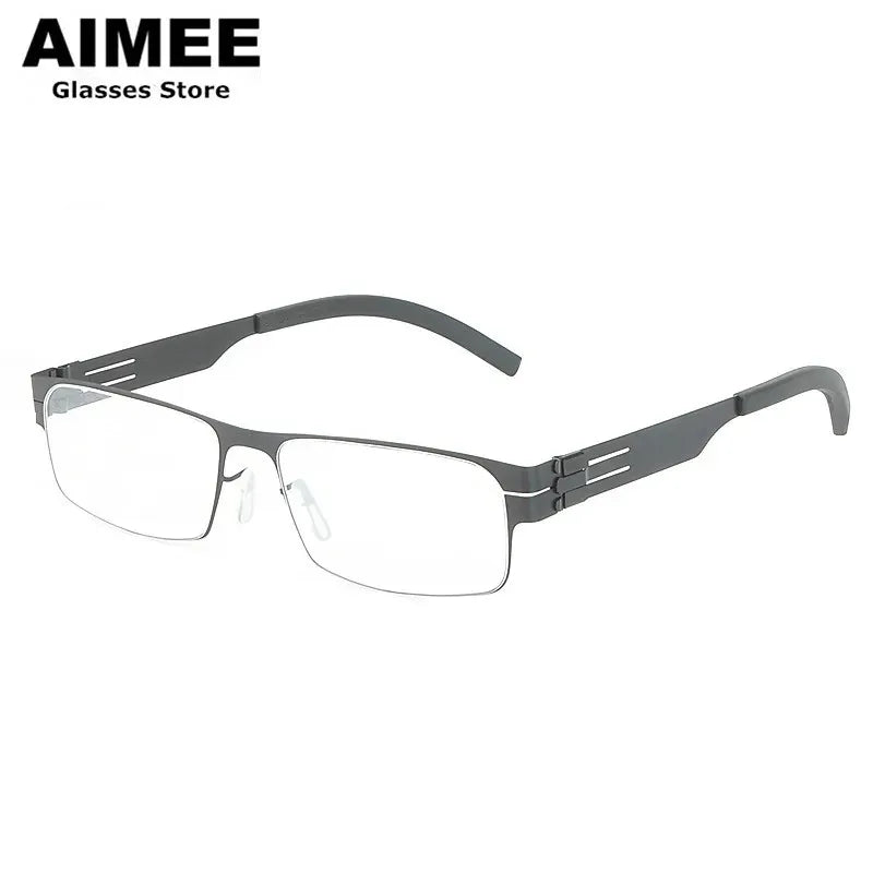 Aimee Women's Full Rim Square Screwless Steel Eyeglasses 13517 Full Rim Aimee   