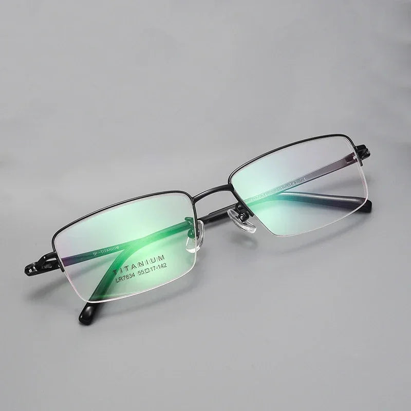 Bclear Women's Semi Rim Polygon Square Titanium Eyeglasses 637834