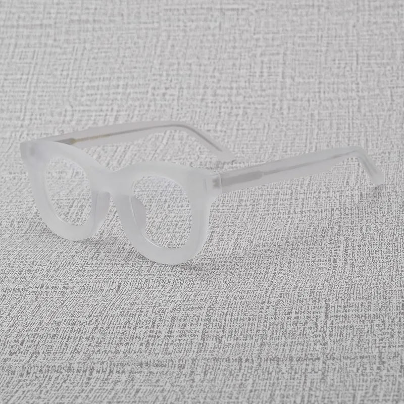 Cubojue Unisex Full Rim Square Acetate Reading Glasses Hmc46 Reading Glasses Cubojue transparent 0 