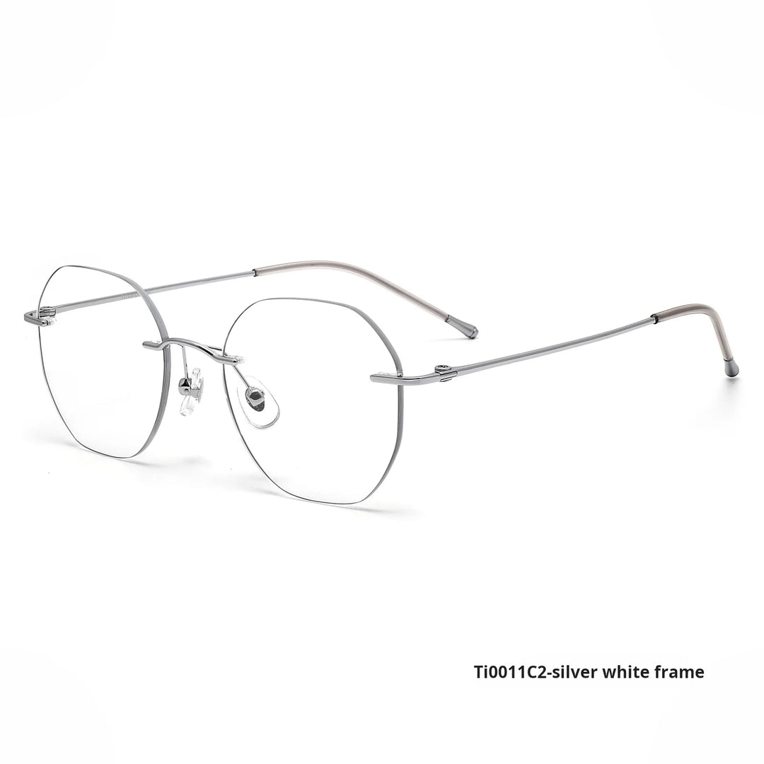 Xbora Women's Rimless Flat Top Oval Titanium-Alloy Eyeglasses 540011