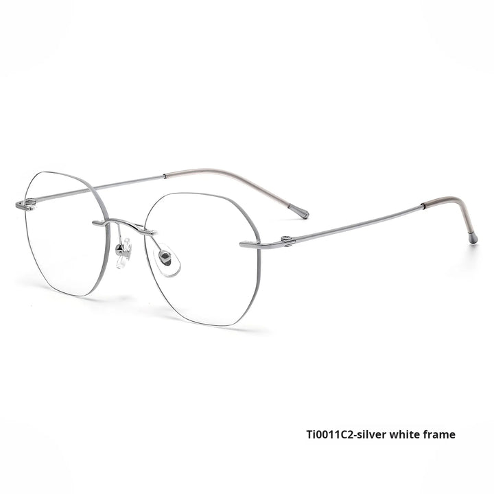Xbora Women's Rimless Flat Top Oval Titanium-Alloy Eyeglasses 540011