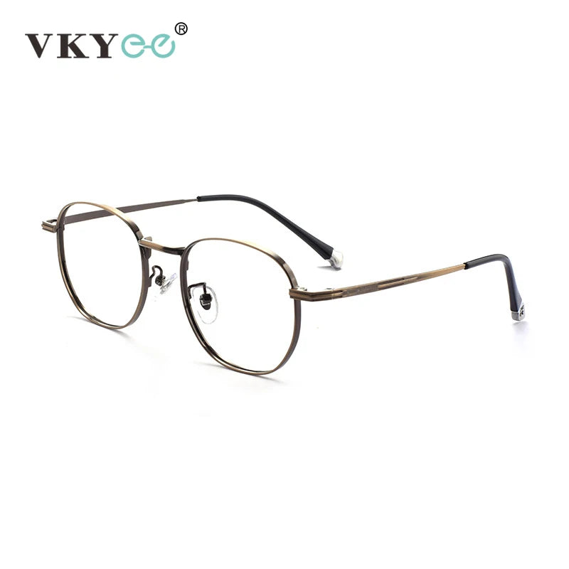 Vicky Women's Full Rim Flat Top Square Polygon Alloy Eyeglasses 5221 Reading Glasses Vicky